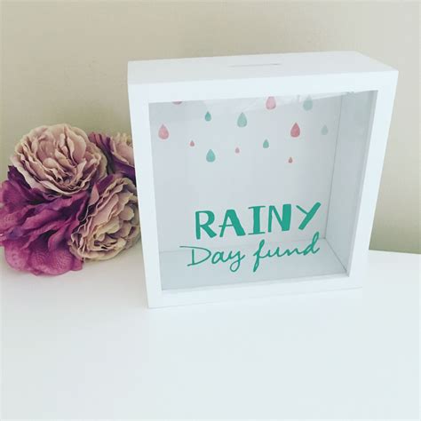 rainy day fund metal box vintage gold man umbrella|245 results for rainy day money box .